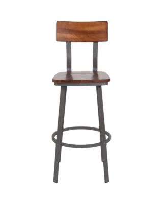 Restaurant Barstool With Wood Seat & Back And Powder Coat Frame