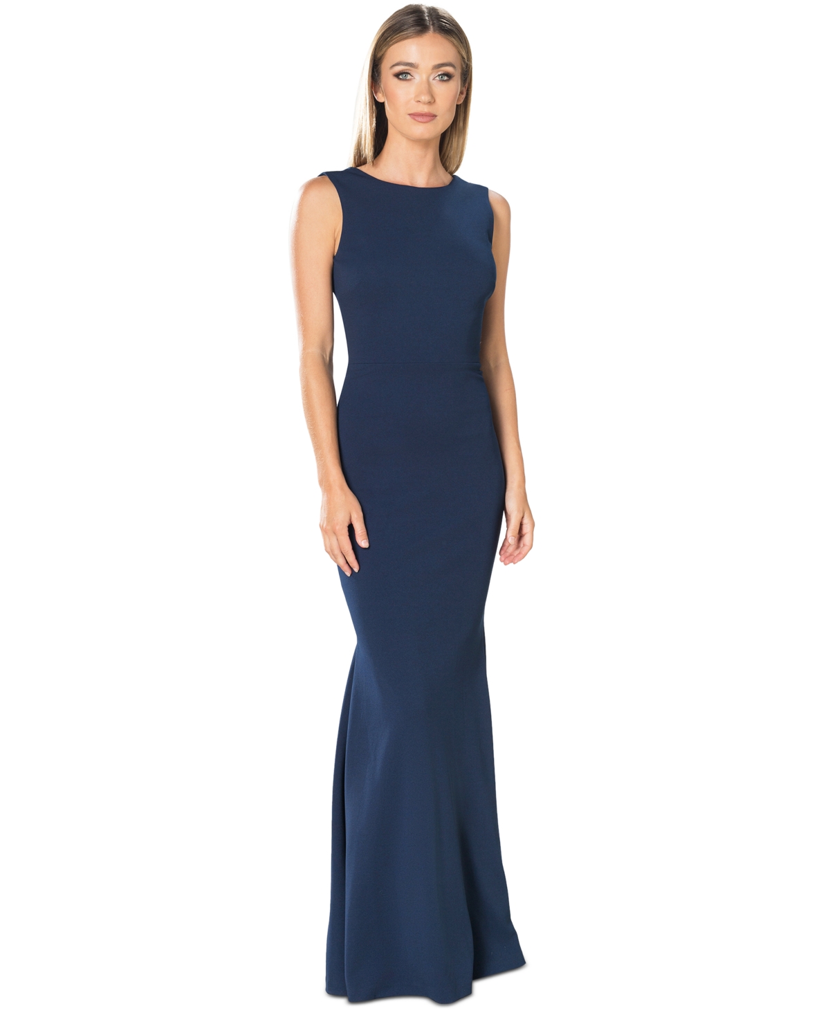 Women's Leighton V-Back Gown - Peacock Blue