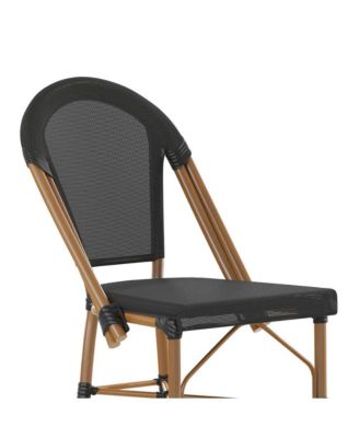 Massalia Indoor/Outdoor Bistro Style Bar Stools With Textilene Seat And Metal Frame