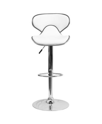 Contemporary Cozy Mid-Back Vinyl Adjustable Height Barstool