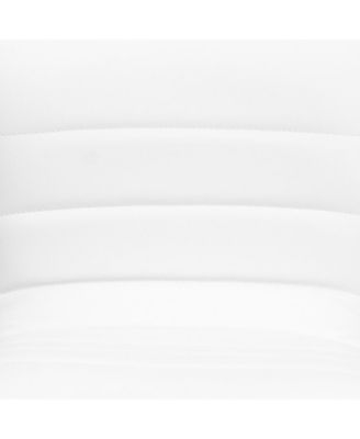 Coti Modern Channel Tufted Upholstered Height Adjustable Mid-Back Stool And Pedestal Base With Footrest