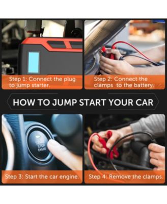 Portable Car Jump Starter: 800A Peak- 10,000mAh 6.0L Gas/3.0L Diesel