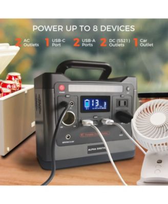 320W Portable Power Station- 298Wh/93120mAh, 8x Outputs: AC/12V DC/USB