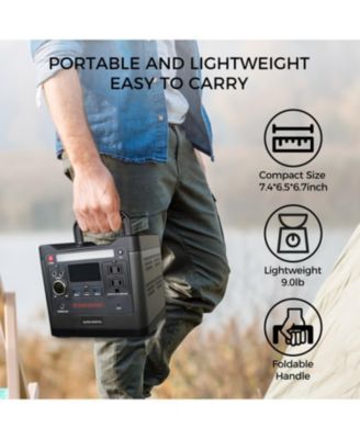 320W Portable Power Station- 298Wh/93120mAh, 8x Outputs: AC/12V DC/USB