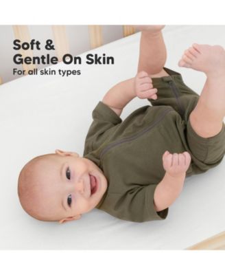 2pk Soothe Fitted Crib Sheets Neutral, Baby Crib Sheets, Fits Standard Nursery Baby Mattress