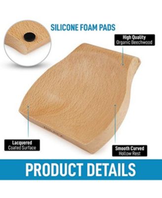 Wood Spoon Rest For Kitchen - Smooth Wooden Spoon Holder For Stovetop