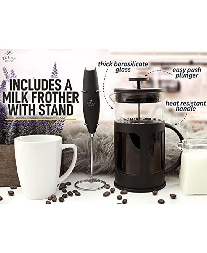 Zulay Kitchen French Press Coffee Pot and Milk Frother Set Macy's