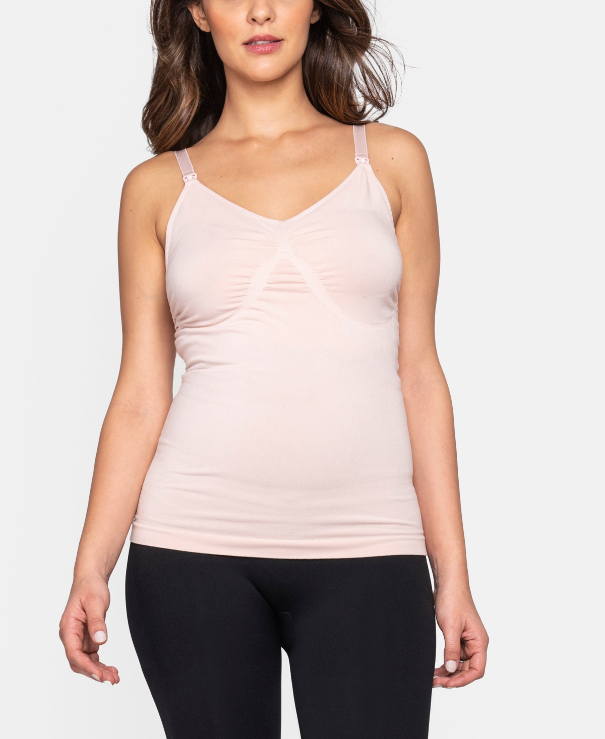 Seraphine Women's Maternity Nursing Vests - Twin Pack - Black  Blush Set