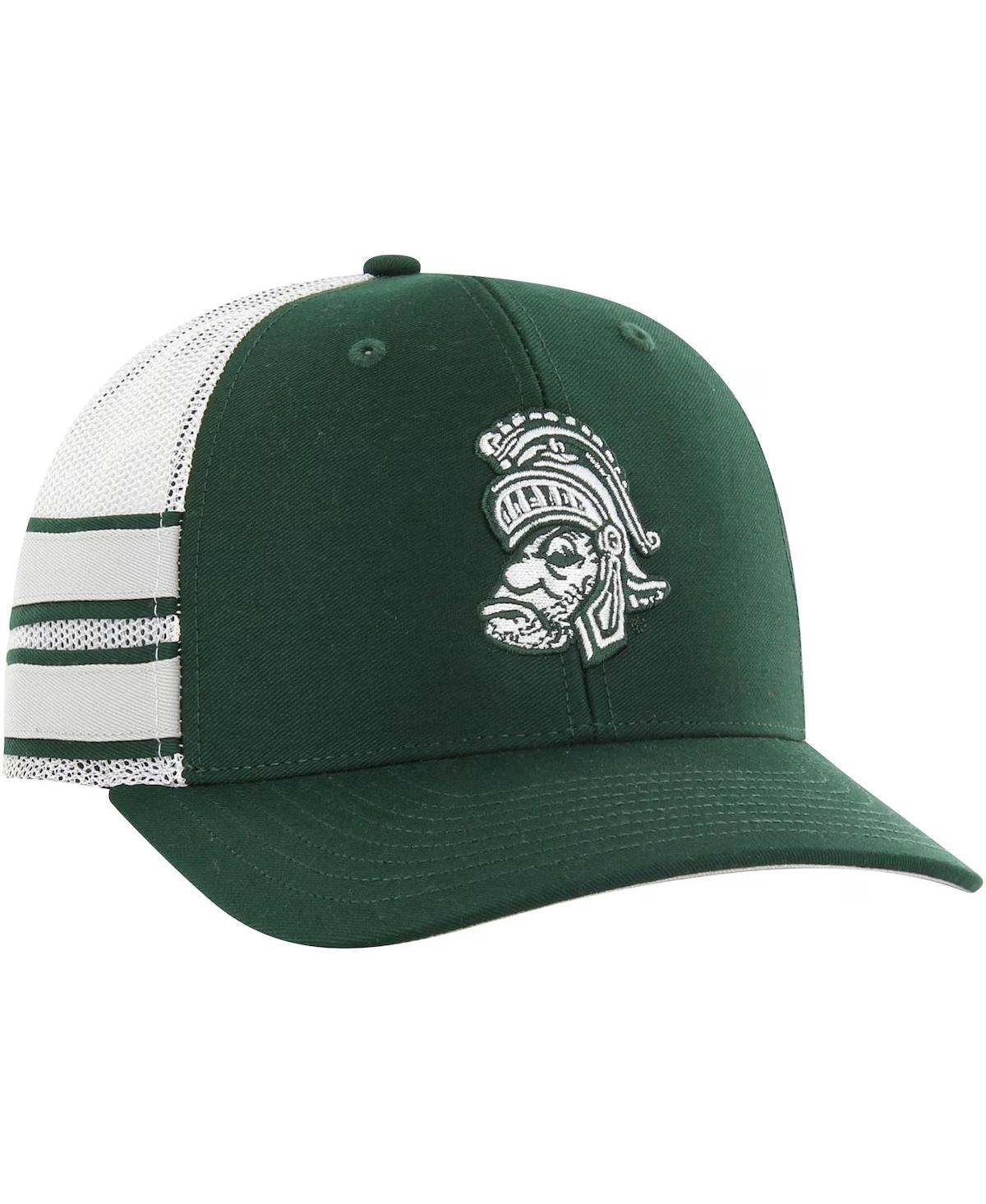 Shop 47 Brand Men's Green Michigan State Spartans Straight Eight Adjustable Trucker Hat