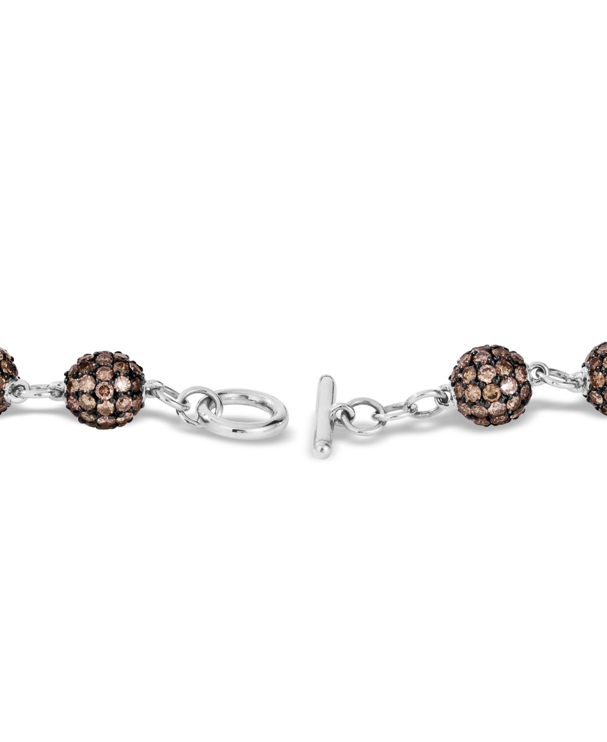 Le Vian Chocolate Diamond Round Cluster Toggle Bracelet (11-7/8 ct. t.w.) in 18k White Gold