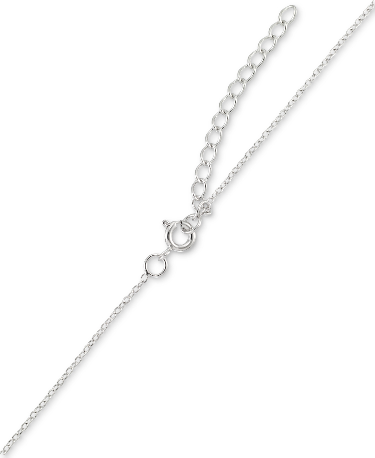 Shop Macy's Onyx & Marcasite (1/2 Ct. T.w.) Teardrop Pendant Necklace In Sterling Silver, 18" + 2" Extender