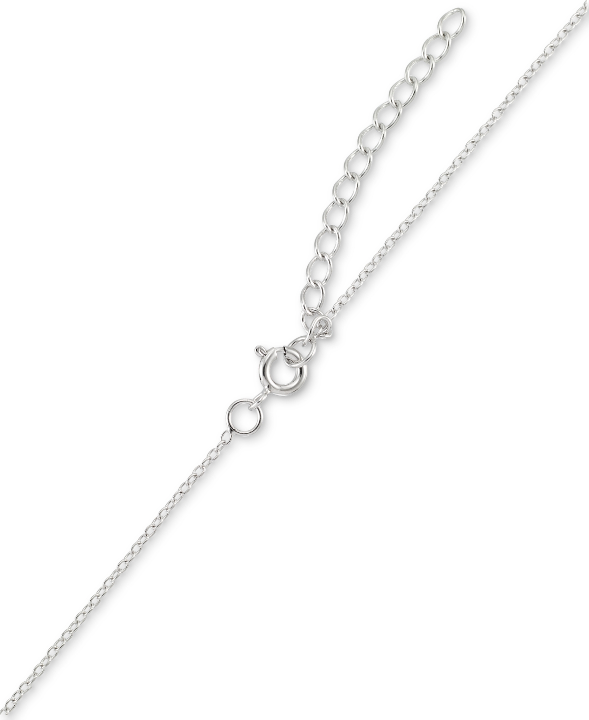 MACY'S ONYX & MARCASITE (1/2 CT. T.W.) TEARDROP PENDANT NECKLACE IN STERLING SILVER, 18" + 2" EXTENDER 