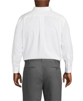Men's Big and Tall Traditional Fit Solid No Iron Supima Pinpoint Buttondown Collar Dress Shirt