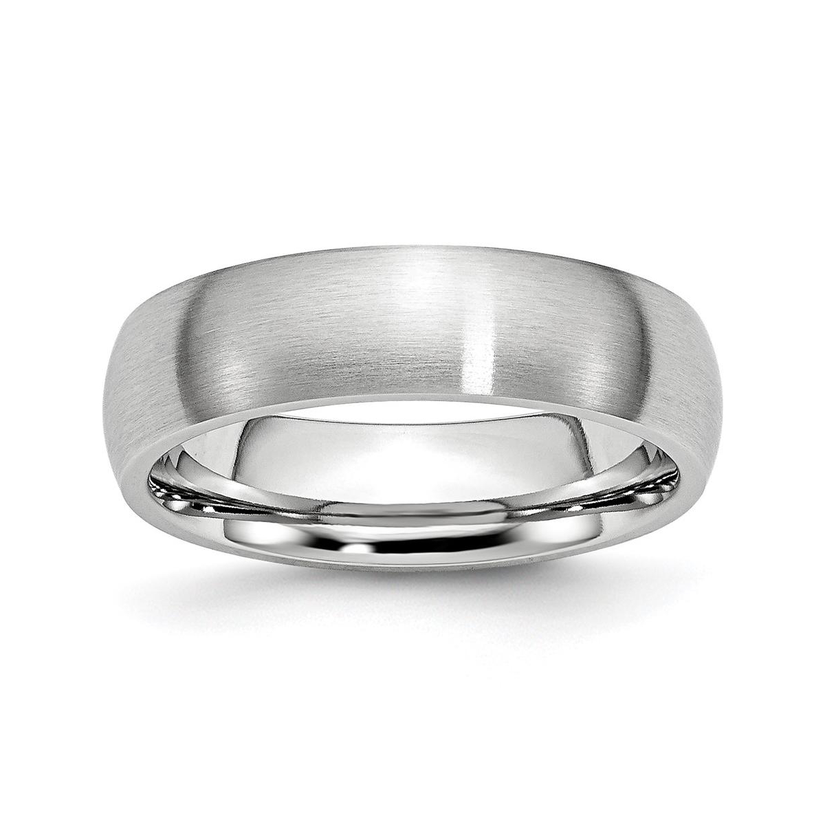 Cobalt Satin Half Round Wedding Band Ring