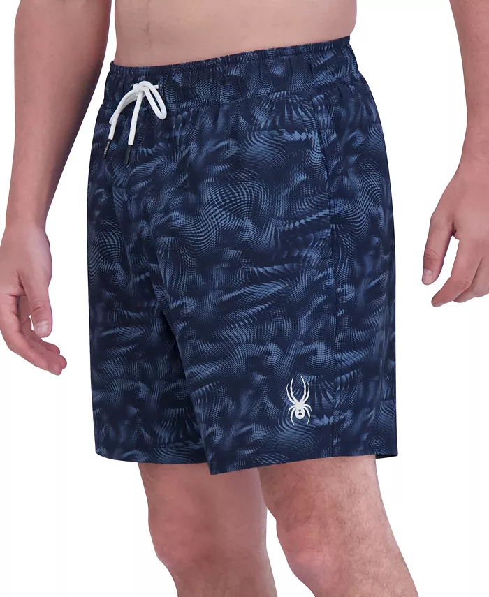 Men's Abstract Liquid Print Performance 7" Volley Shorts - thumbnail 4