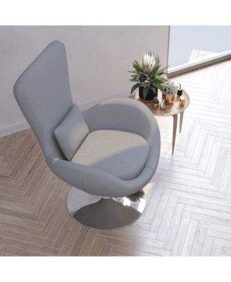 Soro High-Back Egg Style Lounge Chair With 360° Swivel Metal Base