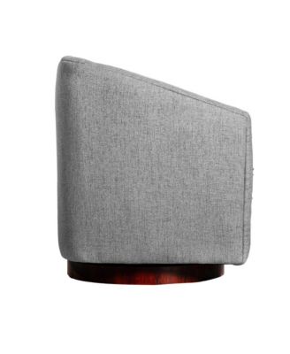 Wyn Upholstered Club Style Barrel Chair With Sloped Armrests And 360 Degree Swivel Base In A Vinyl Wrap