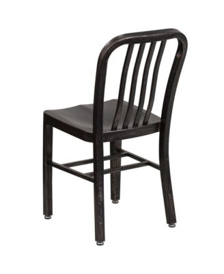 Santorini 18 Inch Galvanized Steel Indoor/Outdoor Dining Chair With Slatted Back And Powder Coated Finish