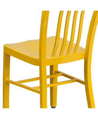 Santorini 18 Inch Galvanized Steel Indoor/Outdoor Dining Chair With Slatted Back And Powder Coated Finish