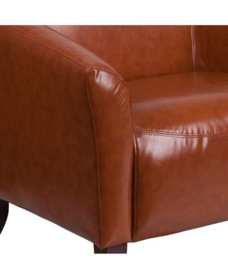 Leathersoft Reception/Living Room Loveseat With Cherry Wood Feet