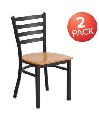 2 Pack Ladder Back Metal Restaurant Chair