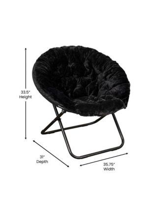 1 Count With Cozy Faux Fur Cushion And Metal Frame For Dorms, Bedrooms, Apartments And More - Ersa Oversize Folding Saucer Chair