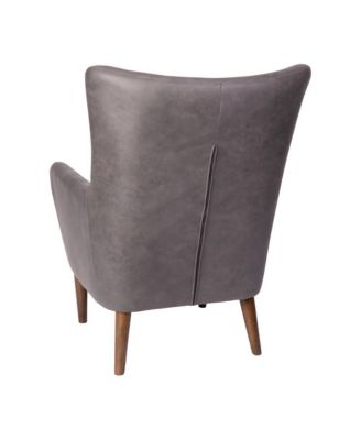 Regal Traditional Wingback Accent Chair, Upholstery And Wooden Frame And Legs