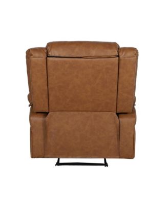 Single Piece  Upholstered Fabric or Faux Leather Bustle Back & Padded Arms Recliner Chair