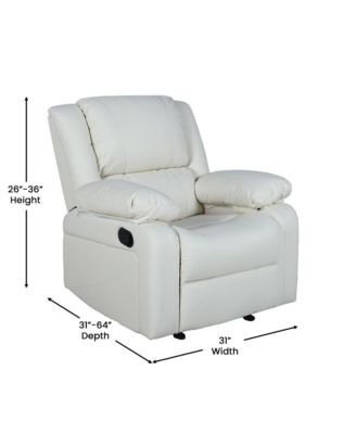 Single Piece  Upholstered Fabric or Faux Leather Bustle Back & Padded Arms Recliner Chair