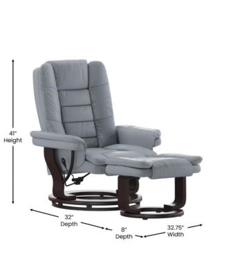 EMMA + OLIVER 2 Pc  LeatherSoft Multi-Position Recliner,   Mahogany Wood Frame  Recliner Set
