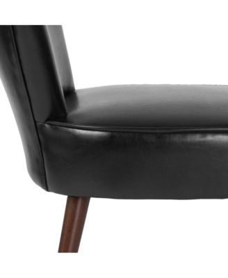 Santino Mid-Back Retro Accent Side Chair With Flared Wooden Legs