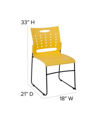 Home Office Plastic Accent Sled Base Stack Chair - Air-Vent Back