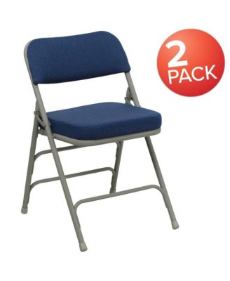2 Pack Home & Office Portable Party Events Fabric Padded Metal Folding Chair