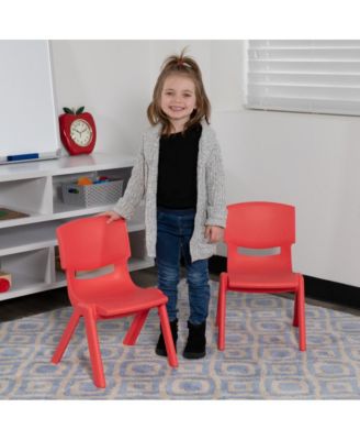 2 Pack Plastic Stackable School Chair With 10.5"H Seat, Preschool Chair