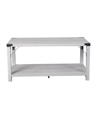 Green River Modern Farmhouse Engineered Wood Coffee Table And Powder Coated Steel Accents