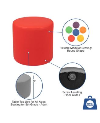 18"H Soft Seating Flexible Circle Backless Chair / Ottoman For Classrooms And Common Spaces