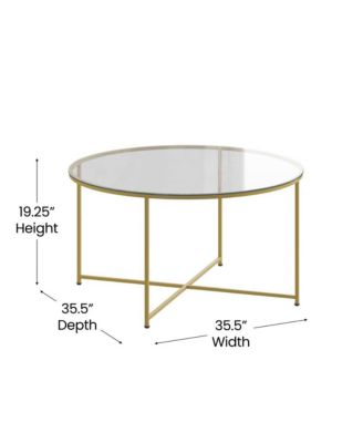 Fairdale Coffee Table With Round Cross Brace Frame