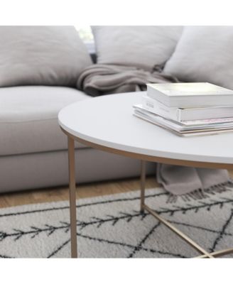 Fairdale Coffee Table With Round Cross Brace Frame