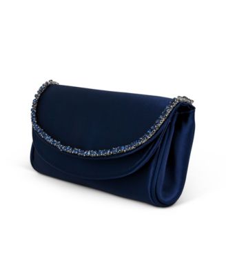 Woman's Talia Double Flap Clutch with Crystal Necklace