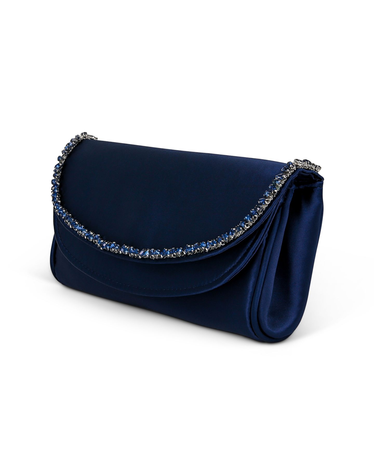 Женский клатч Jewel Badgley Mischka Talia Double Flap Clutch with Crystal Necklace, цвет: Тёмно-синий — фото 2