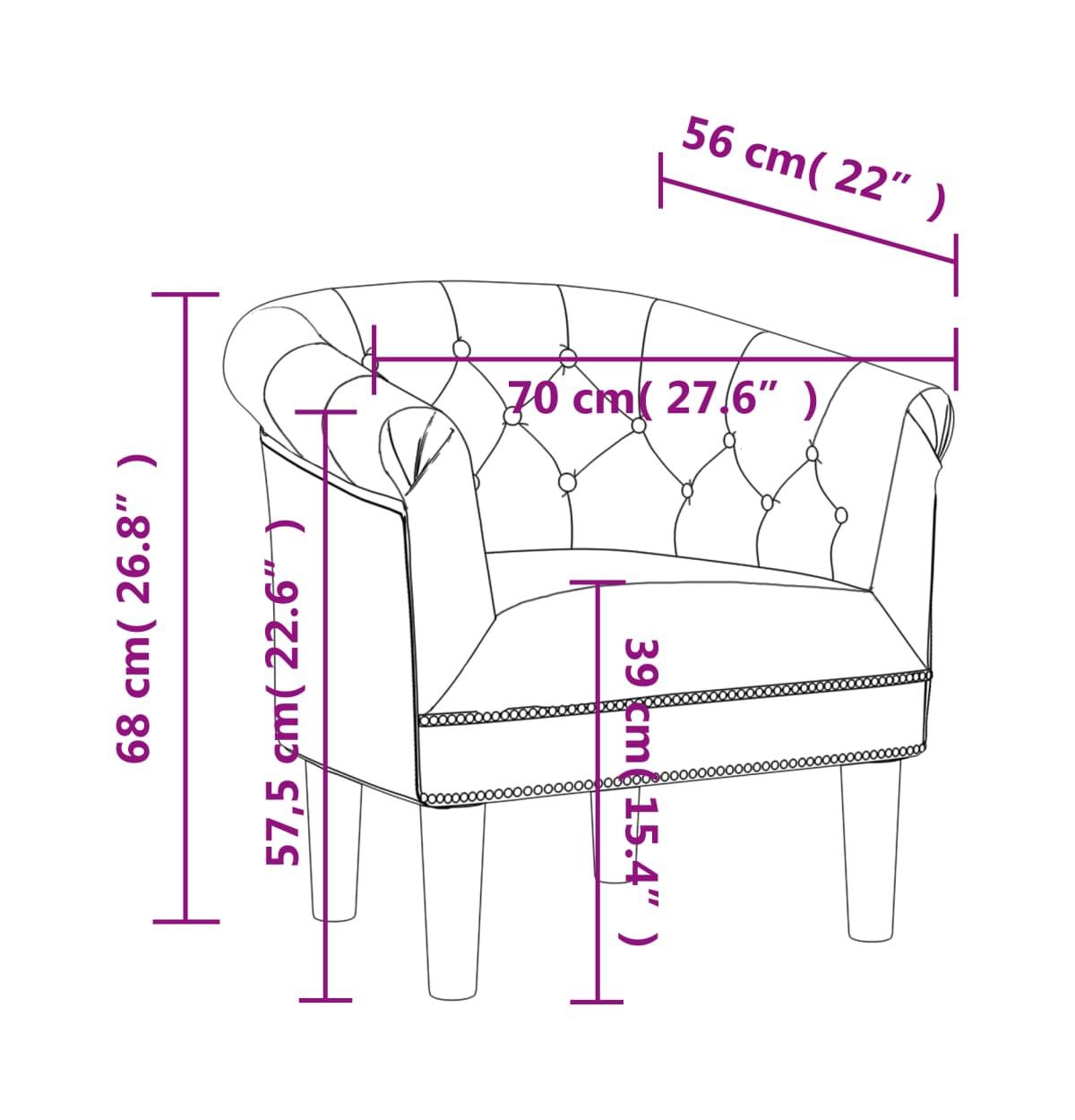 Tub Chair Gold Faux Leather
