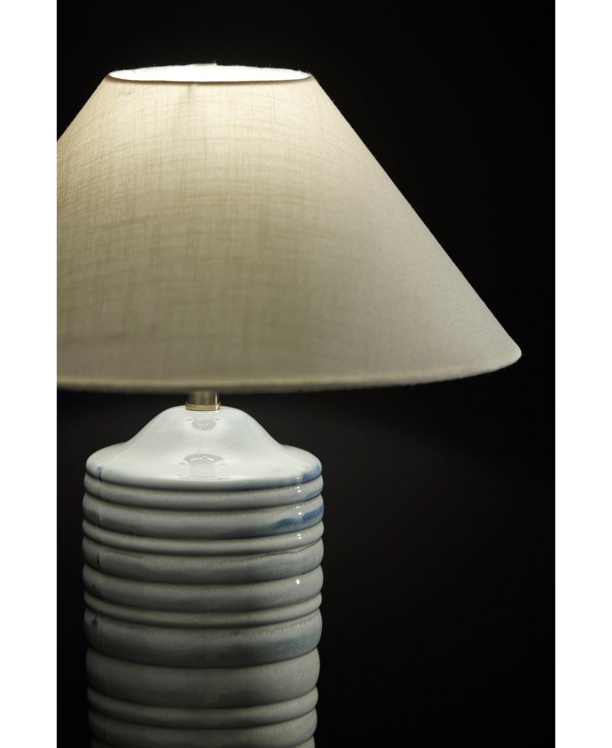 Adesso 25" Ribbed Ceramic Catalina Table Lamp In Light Blue Ribbed Ceramic