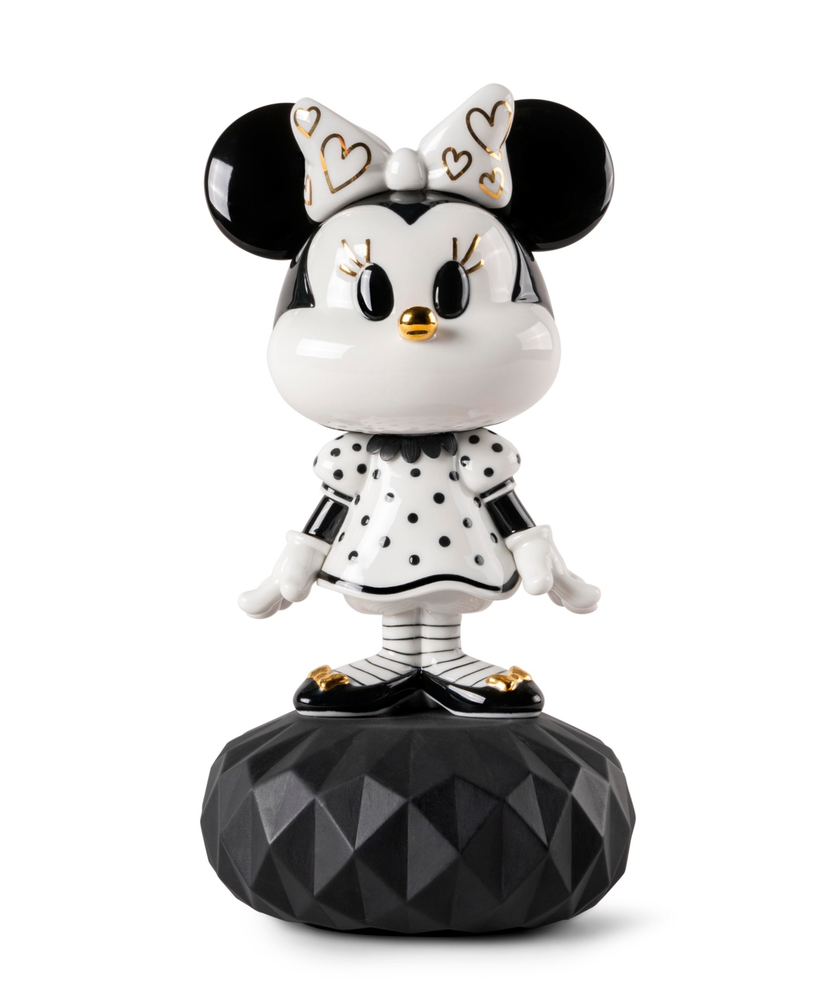 Lladrò Minnie Mouse Sculpture In Black And White