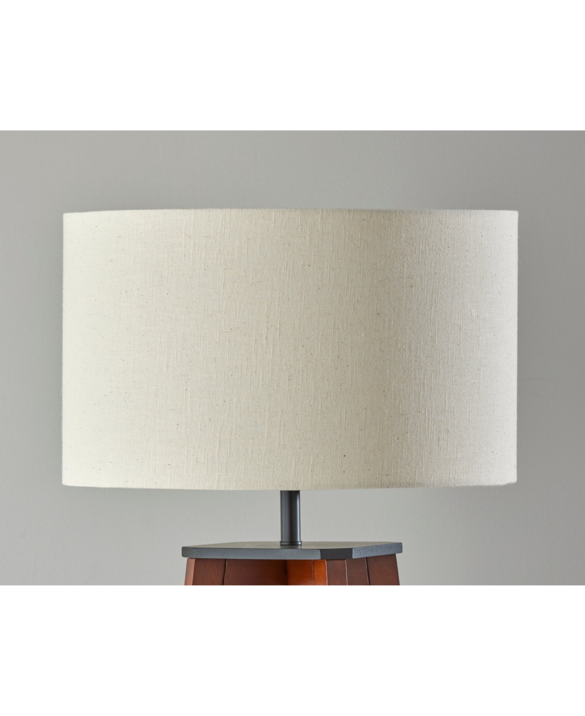 Adesso 59.75" Wood Kirby Shelf Floor Lamp In Walnut Wood