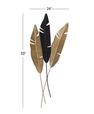 Gold Metal Leaf Wall Decor 24" x 1" x 53"