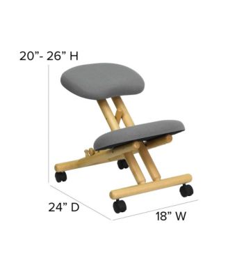 Mobile Wooden Ergonomic Kneeling Office Chair