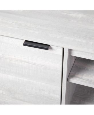 Walter Mid-Century Modern Tv Stand With Adjustable Open Shelves And Two Doors