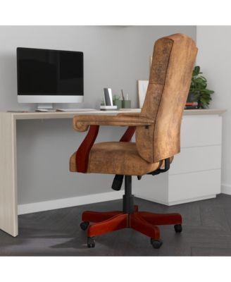 Office Chair, High Back, Tufted, Height Adjustable, 360° Swivel, Upholstered, Home Office Furniture