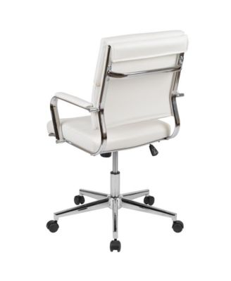 Mcentyre Ergonomic Swivel Office Chair Panel Style Mid-Back Computer Desk Chair With Padded Metal Arms & Base