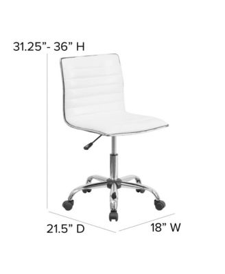 Amelie Home Office Chair Ergonomic Executive Ribbed Low Back Armless Computer Desk Chair - Base, Frame & Border